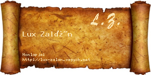Lux Zalán névjegykártya