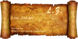 Lux Zalán névjegykártya