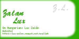 zalan lux business card